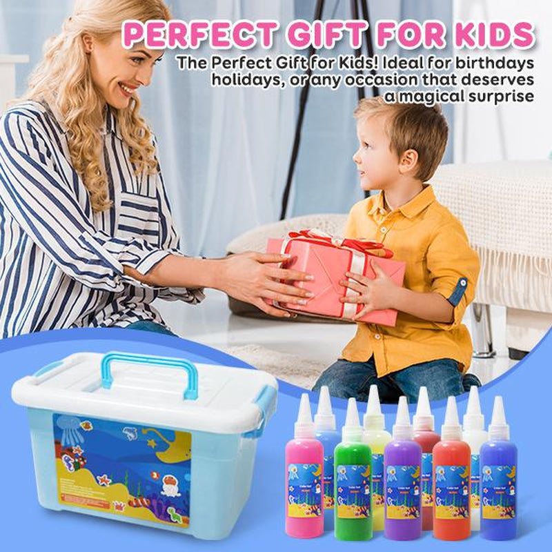 Water Gel Kit Gifts Magic Toys for Kids:12 Colors 100Ml Water Gel with Pearlized & Luminous Magic Paint Gel,Handmade DIY Creative Water Art Set with 12 Shape 3D Molds for Kid Birthday Party Easter Gift