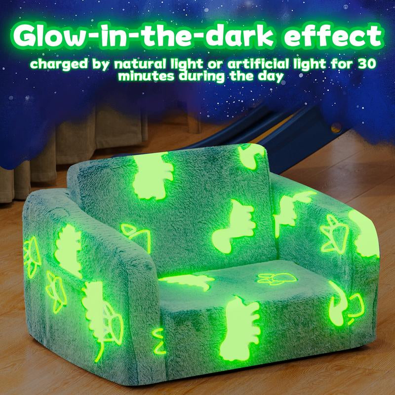 Lamerge Modular Play Couch - Glow in the Dark Play Couch for Kids, Soft & Comfy, Adjustable Backrest, Suitable for Ages 3+ Years Kid Foam Couch for Kids S Couch Kids Couch