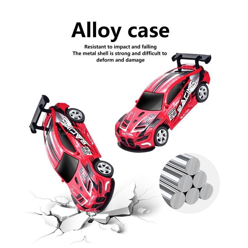 Hotfree 1/64 Mini RC Drift Car, Alloy M4 Racing Car with Trailer, 2.4Ghz Remote & APP Control, 3-Speed Modes, LED Lights, USB-C Charging, Indoor & Outdoor Toy, Birthday Christmas Gift for Kids & Adults Springtok
