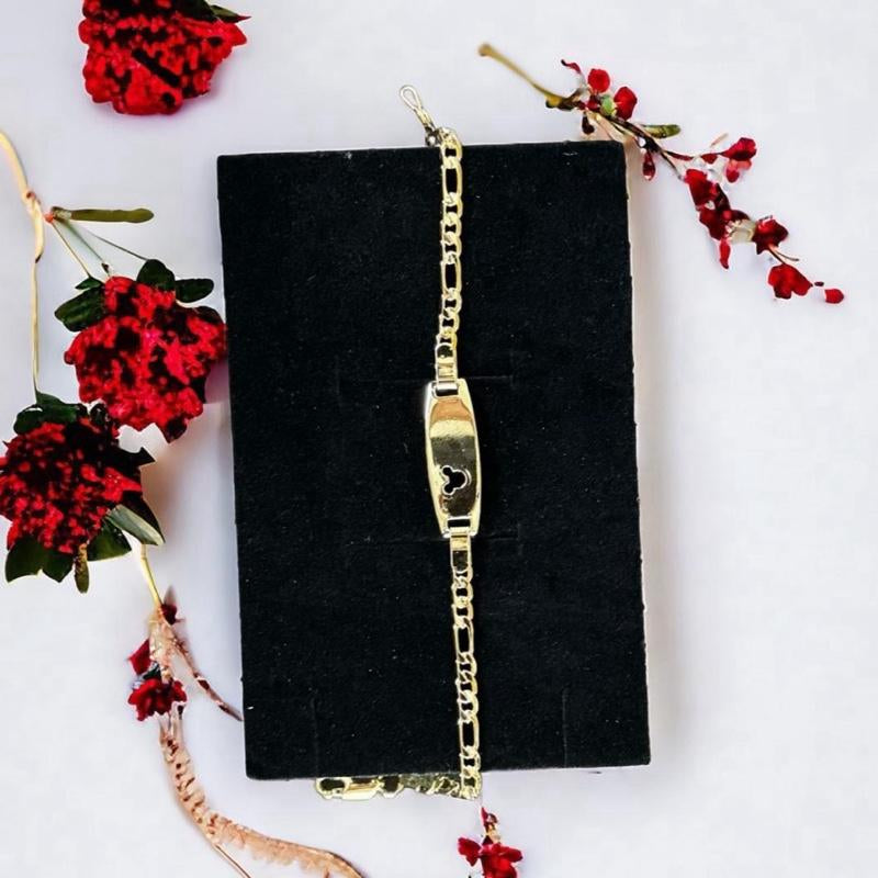 Habana Bella Kids Fashion Bracelet - 14K Gold-Plated Cuban Link-Figaro