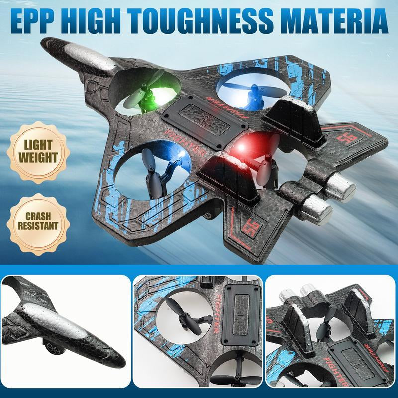 Remote Control RC Jet, 360° Stunt Roll Aircraft with Lights, Flying Toy for Kids & Beginners