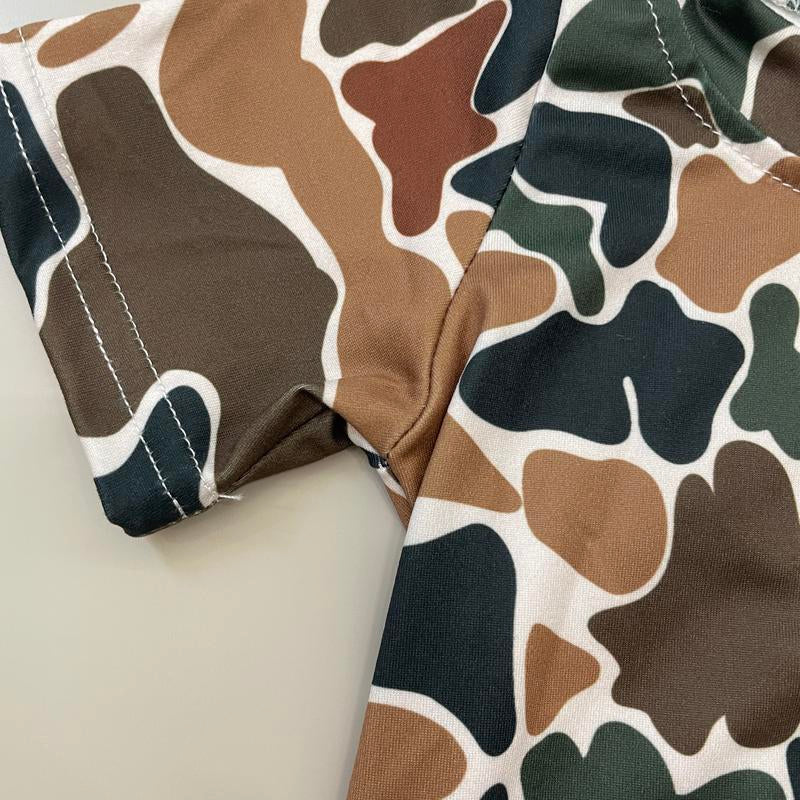 Kids Clothing Boy Summer Shorts Set Camo Outfit Boy Hunting Clothes Pockets Shorts Set