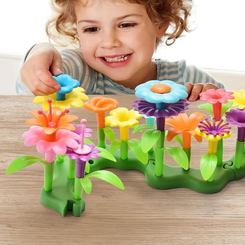 148PCS Flower Garden Building Toys for 3 4 5 6 7 Year Old Toddlers Girls Boys, Preschool Garden Play Set as Educational STEM Toys for Kids, Learning Toys as Birthday Gift for Girls