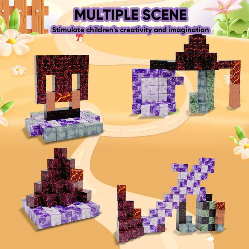 100 PCS Magnetic Blocks -Build My Magnetic World Luxury Set, Magnetic Tiles Building STEM Toys for Boys & Girl Kids Toddler Toys for 3+ Years Old
