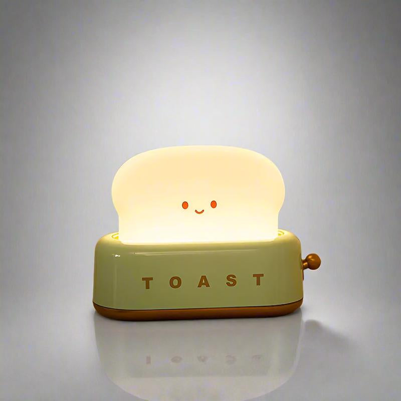 Smiling Toast Night Light - Compact Design, Ideal for Home Lighting, Features Warm Glow and Soft Ambiance