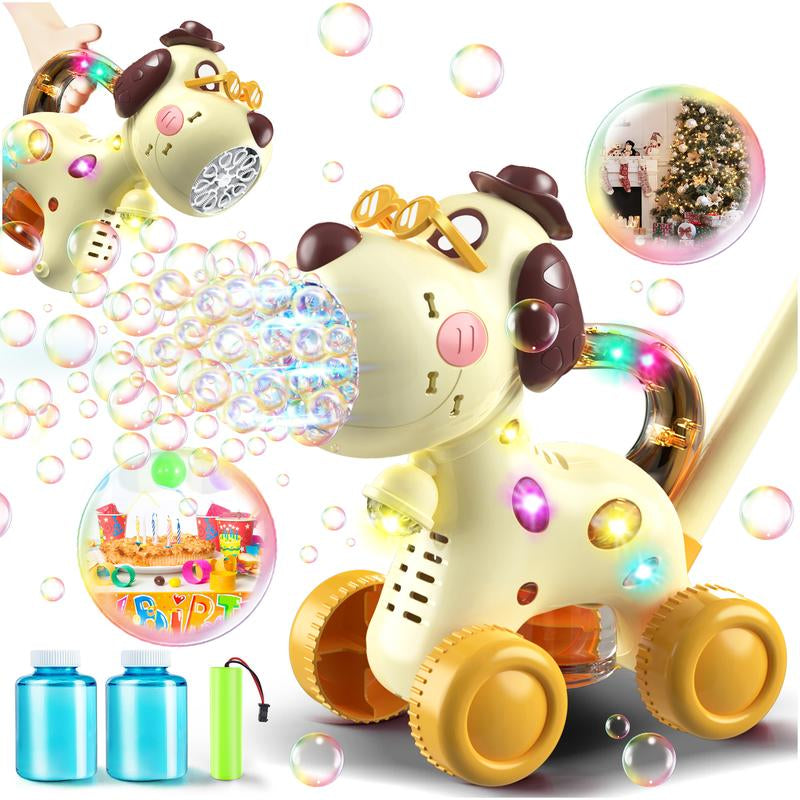 Nicmore Automatic Bubble Machine Kids Gift Toy: Giraffe/Dog Bubble Lawn Mower Outdoor Toy for Boy Girl - Push or Handheld Bubble Maker Blower for Kids Birthday Gifts Springtok