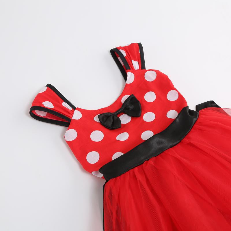 Red Princess Dress for Girls Fancy Princess Costume for Kids with Hair Accessories