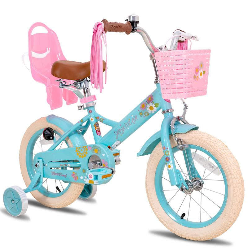 JOYSTAR Kids Bike 3-9 Years 12-16 Inch Girls Bicycle Training Wheels Princess Doll Seat Bike Toddler Kids' Bicycle Boy Girl