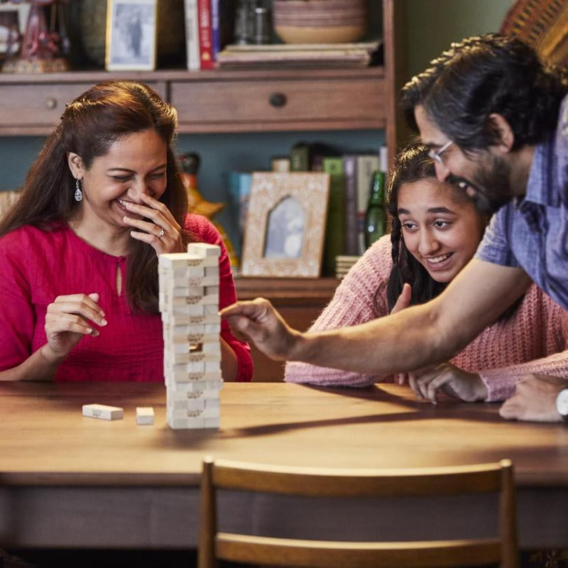 Jenga Game - Original Wooden Blocks with Genuine Hardwood, Classic Design, Perfect for Family Gatherings and Games