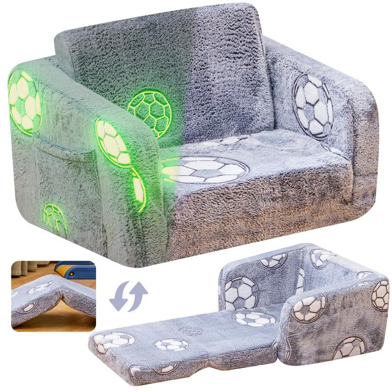 Lamerge Modular Play Couch - Glow in the Dark Play Couch for Kids, Soft & Comfy, Adjustable Backrest, Suitable for Ages 3+ Years Kid Foam Couch for Kids S Couch Kids Couch