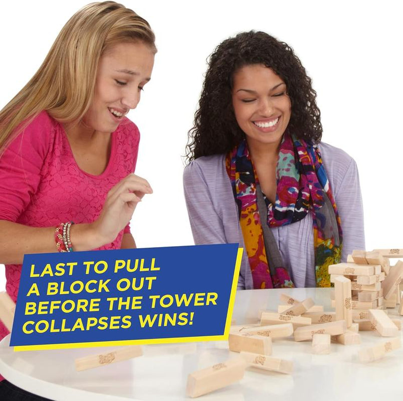 Jenga Game - Original Wooden Blocks with Genuine Hardwood, Classic Design, Perfect for Family Gatherings and Games