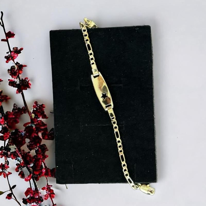 Habana Bella Kids Fashion Bracelet - 14K Gold-Plated Cuban Link-Figaro