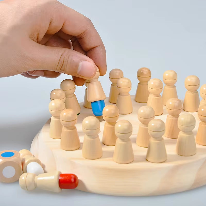Wooden Memory Match Stick Chess Color Game Board Puzzles Montessori Educational Toy Cognitive Ability Learning Toys for Children