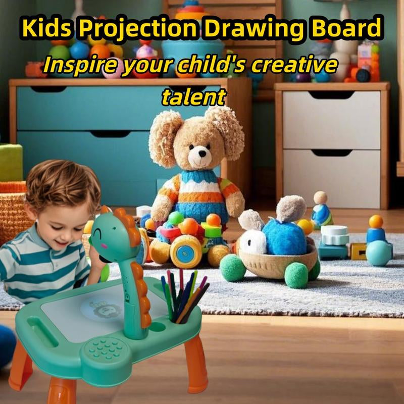 Kids' Projection Drawing Board, 72 Patterns & Music, Dinasour Drawing Projector, Limited Edition Color, Ideal for Children over 3 Years Old