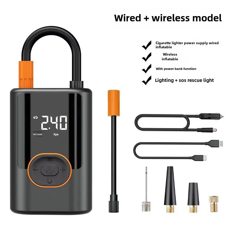 Portable Wireless Car Inflation Pump Quick Charging High Pressure Air Pump for Motorcycle Tire Inflation and Vehicle Air Supply