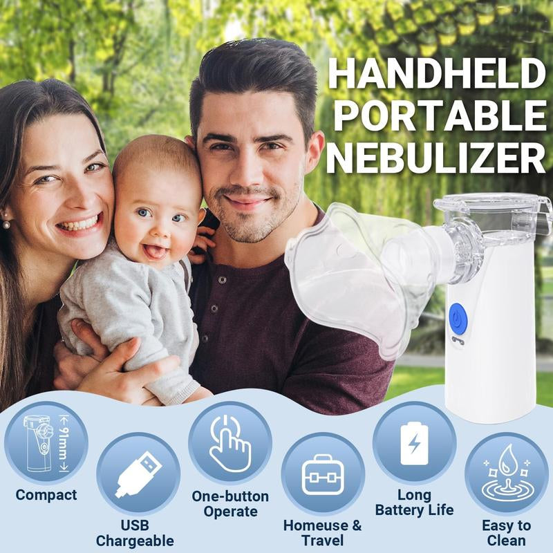 Portable Ultrasonic Nebulizer for Adults and Kids, 3 Modes for Breathing Issues, Healthcare Protective Personal Care Appliances for Home & Travel-Handheld Mesh Nebulizer