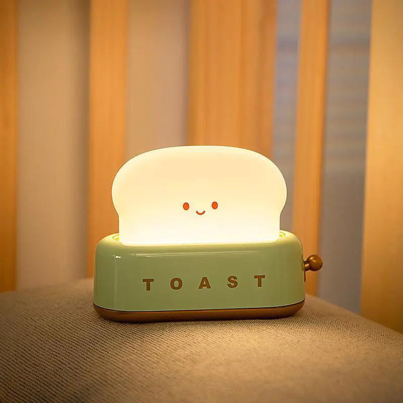 Smiling Toast Night Light - Compact Design, Ideal for Home Lighting, Features Warm Glow and Soft Ambiance
