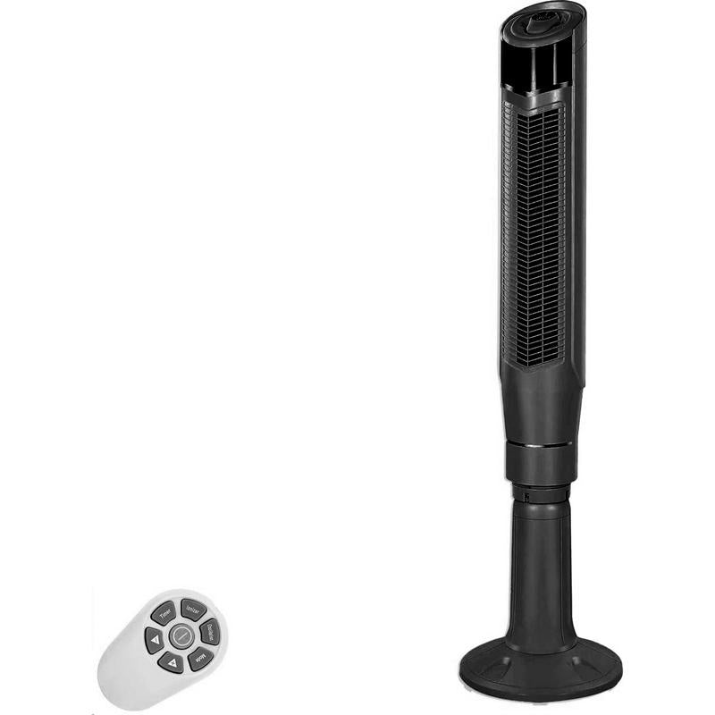 Zafro Tower Fan Quiet Cooling 24H Timer Remote Control Powerful Standing 8 Wind Speed 3 Wind Modes Ionizer Mode Bladeless Portable LED Display,Bedroom Office BLACK Household Items