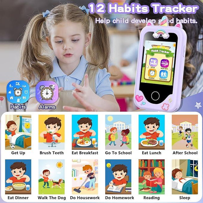 LUOBA Kids Smart Phone for 3-10 Years, Dual Camera, 8GB Memory Card, Games, Music Player, Birthday Gift Travel Toy