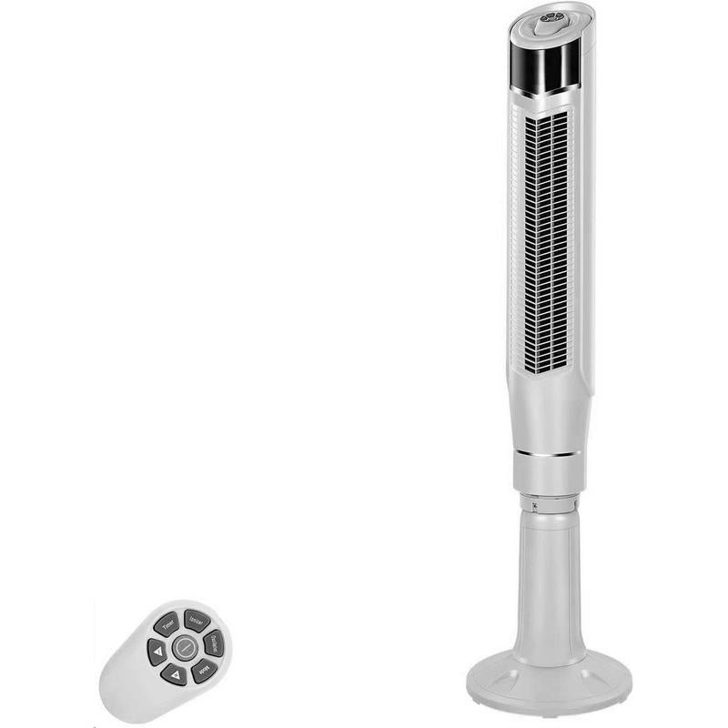 Zafro Tower Fan Quiet Cooling 24H Timer Remote Control Powerful Standing 8 Wind Speed 3 Wind Modes Ionizer Mode Bladeless Portable LED Display,Bedroom Office BLACK Household Items