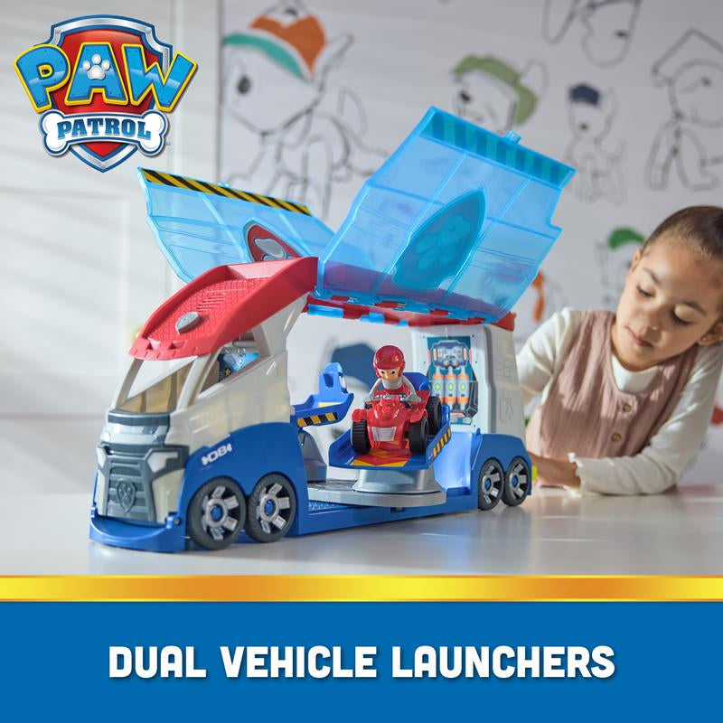 PAW Patrol, Transforming PAW Patroller with Vehicle Launchers, Lights & Sounds, Ryder Action Figure & ATV Toy Car, Kids Toys for Boys & Girls Ages 3+