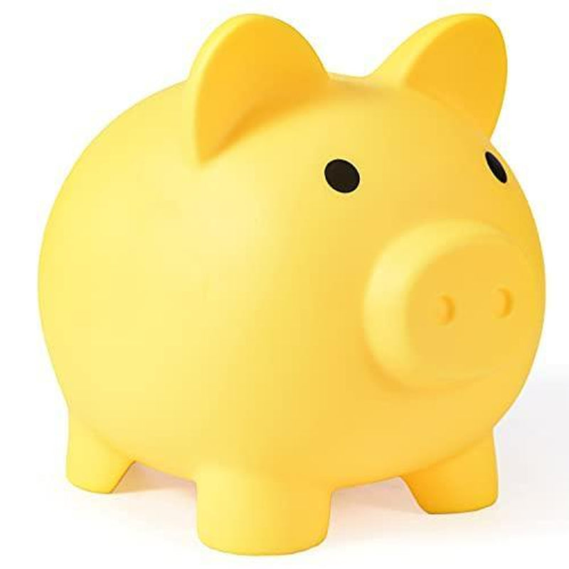 Large Piggy Bank Unbreakable Plastic Money Coin for Girls and Boys Size Banks Practical Gifts Birthday Easter Christmas (Pink)