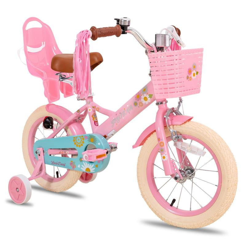 JOYSTAR Kids Bike 3-9 Years 12-16 Inch Girls Bicycle Training Wheels Princess Doll Seat Bike Toddler Kids' Bicycle Boy Girl