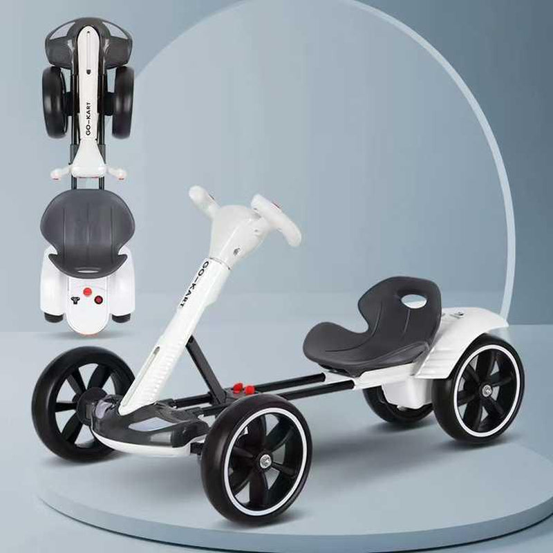 6V Kids Electric Go Kart - Foldable, Adjustable Seat, Remote Control, LED Lights & Music for Boys & Girls Folding Compact Convenience Visibility