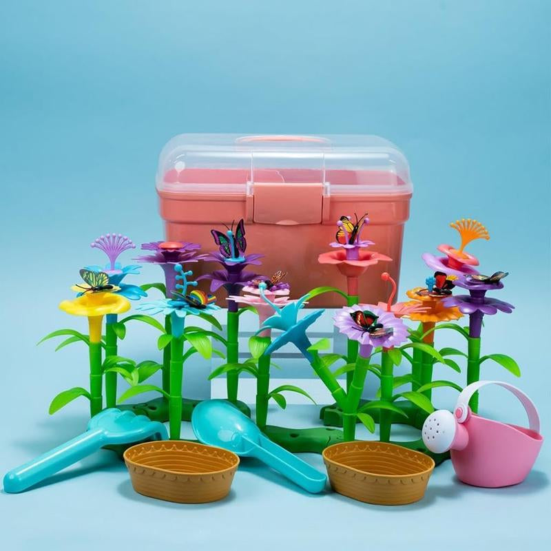 148PCS Flower Garden Building Toys for 3 4 5 6 7 Year Old Toddlers Girls Boys, Preschool Garden Play Set as Educational STEM Toys for Kids, Learning Toys as Birthday Gift for Girls