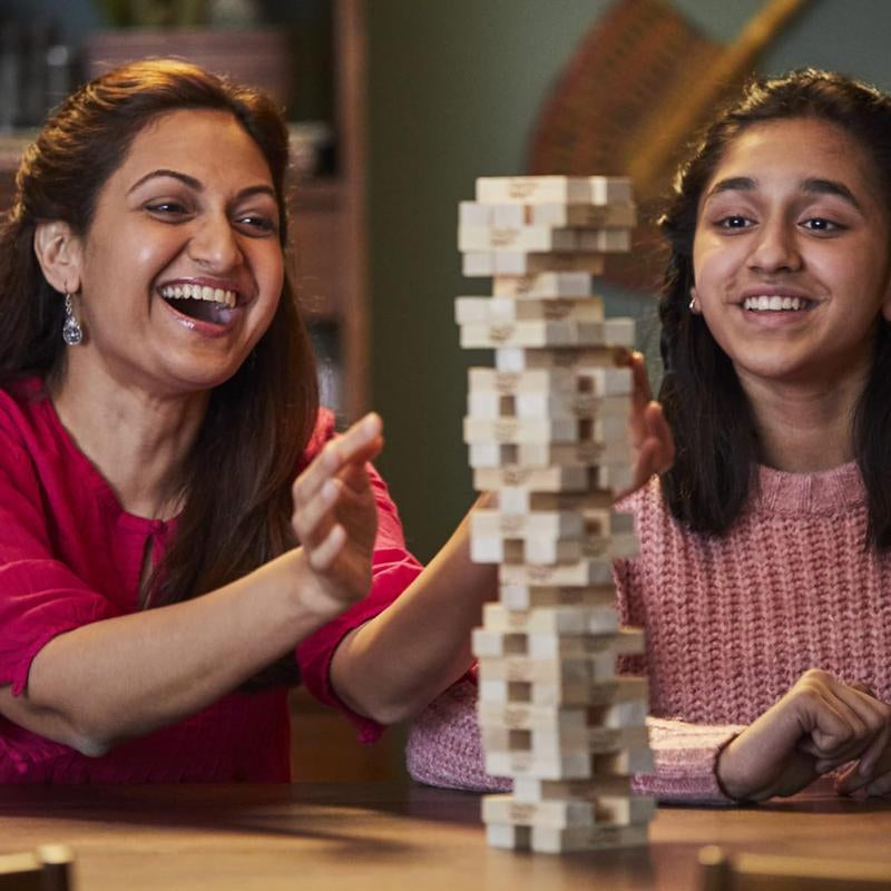 Jenga Game - Original Wooden Blocks with Genuine Hardwood, Classic Design, Perfect for Family Gatherings and Games
