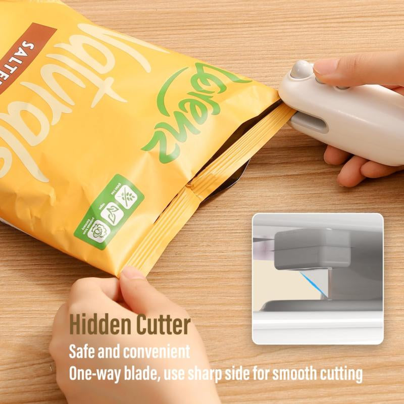 2025 Rechargeable Mini Heat Sealing Machine Household Portable Snack Bag Sealer