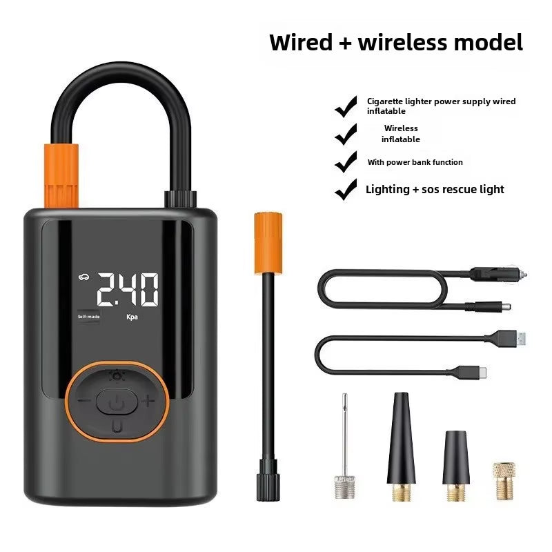 Portable Wireless Car Inflation Pump Quick Charging High Pressure Air Pump for Motorcycle Tire Inflation and Vehicle Air Supply