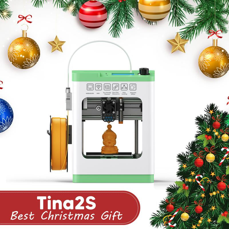 Mini 3D Printers Tina 2S,For Kids and Beginner, Huge Model Library,Wi-Fi & App Control,Fully Assembled, Auto Leveling,High Precision 3D Printer