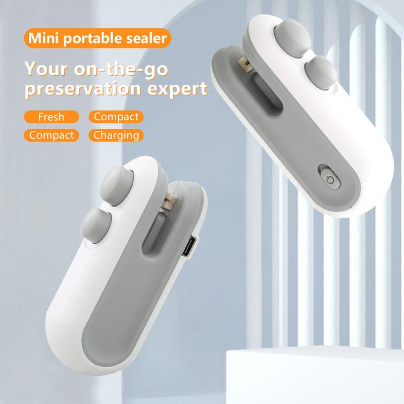 Mini Snack Bag Sealing Machine,2 in 1 Heat USB Rechargeable Snack Bag Selaer,Plastic Bag Resealing Machine, Sealer Lightweight Multifunctional