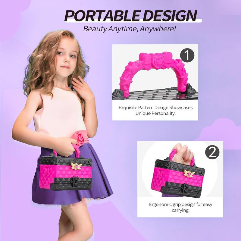 Kids Makeup Kit for Girl, 47 Pcs Washable Real Cosmetic with Music Box, Child Girl Toys , Birthday, Easter , Summer Gift