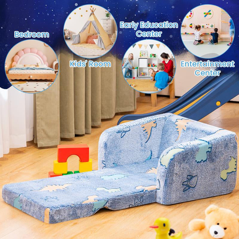 Lamerge Modular Play Couch - Glow in the Dark Play Couch for Kids, Soft & Comfy, Adjustable Backrest, Suitable for Ages 3+ Years Kid Foam Couch for Kids S Couch Kids Couch