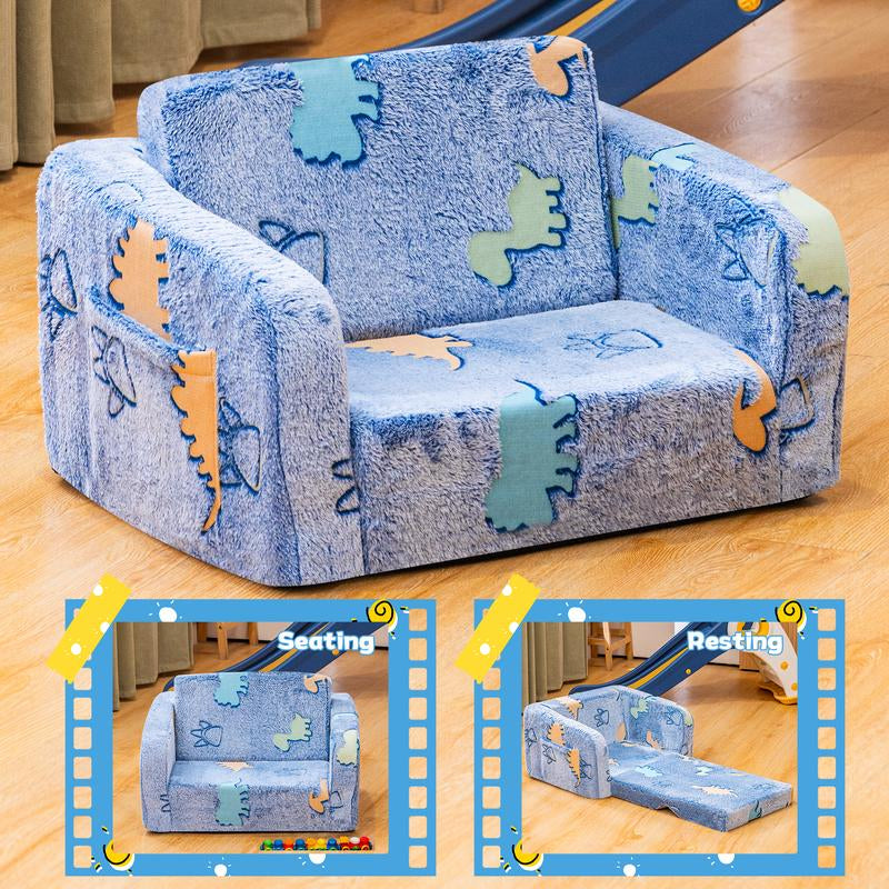 Lamerge Modular Play Couch - Glow in the Dark Play Couch for Kids, Soft & Comfy, Adjustable Backrest, Suitable for Ages 3+ Years Kid Foam Couch for Kids S Couch Kids Couch