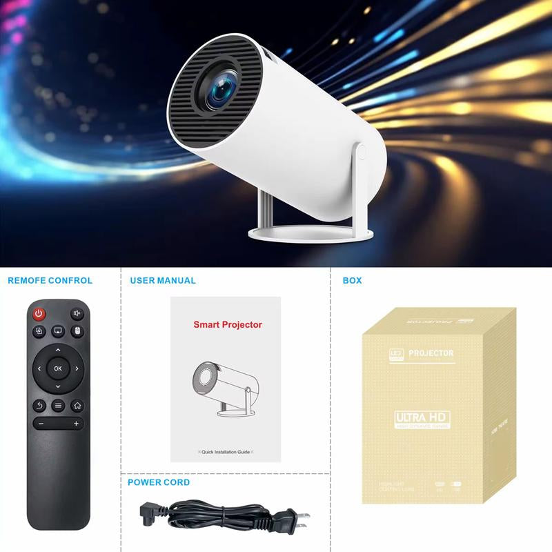 Mini Projector with Wifi and Bluetooth, Auto Keystone Ceiling Projector,2024 Upgraded 350ANSI, Smart Projector with Android11.0, Short Throw Outdoor Portable Movie Projector, Hy300Pro Portable 4K Video