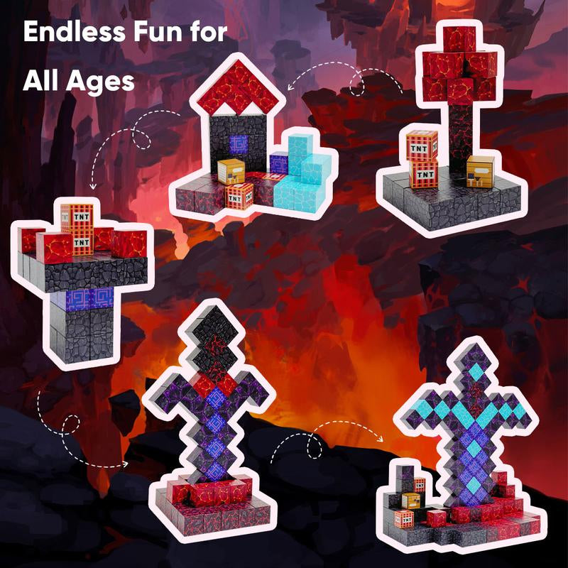 100 PCS Magnetic Blocks -Build My Magnetic World Luxury Set, Magnetic Tiles Building STEM Toys for Boys & Girl Kids Toddler Toys for 3+ Years Old