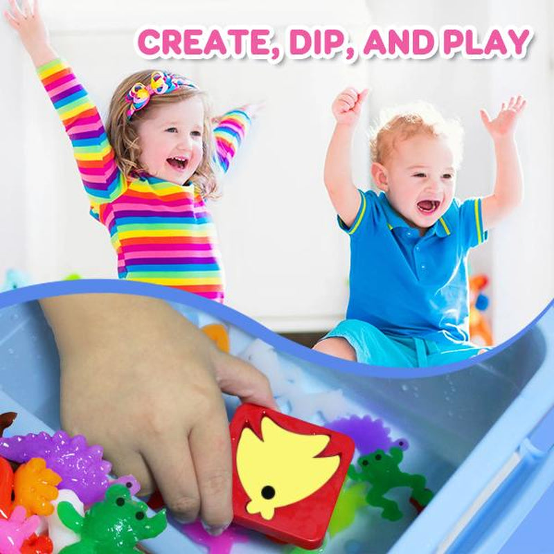 Water Gel Kit Gifts Magic Toys for Kids:12 Colors 100Ml Water Gel with Pearlized & Luminous Magic Paint Gel,Handmade DIY Creative Water Art Set with 12 Shape 3D Molds for Kid Birthday Party Easter Gift
