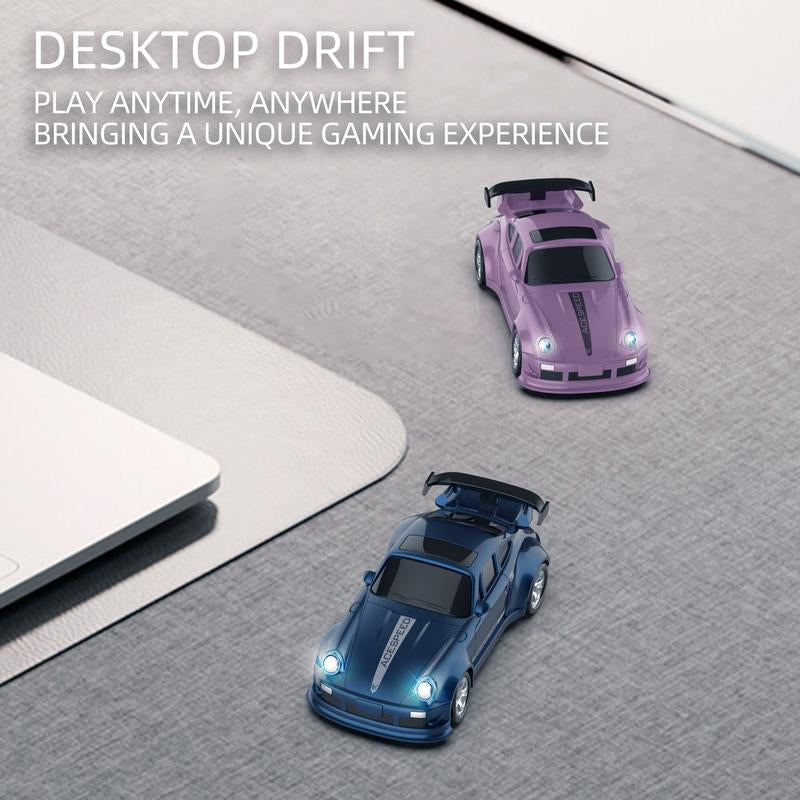 1/64 Mini RC Drift Car, 4WD High-Speed Remote Control Racing Sports Car with LED Lights, Desktop Entertainment, Birthday Gift for Boys Kids