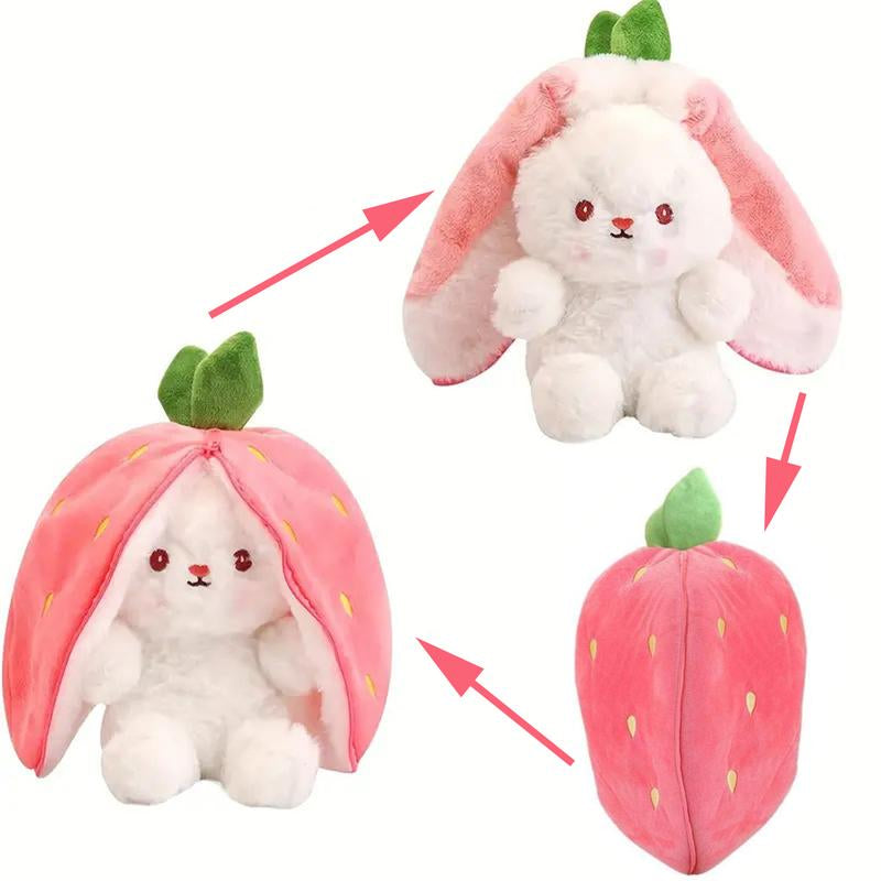 Bunny Plush Strawberry Stuffed Animal Carrot Rabbit Plushie Toy for Kids - Gift for Girls Animal Plush,Children'S Sleeping Pillow