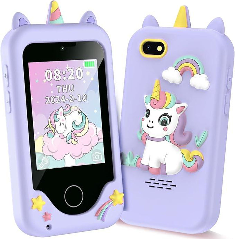 LUOBA Kids Smart Phone for 3-10 Years, Dual Camera, 8GB Memory Card, Games, Music Player, Birthday Gift Travel Toy