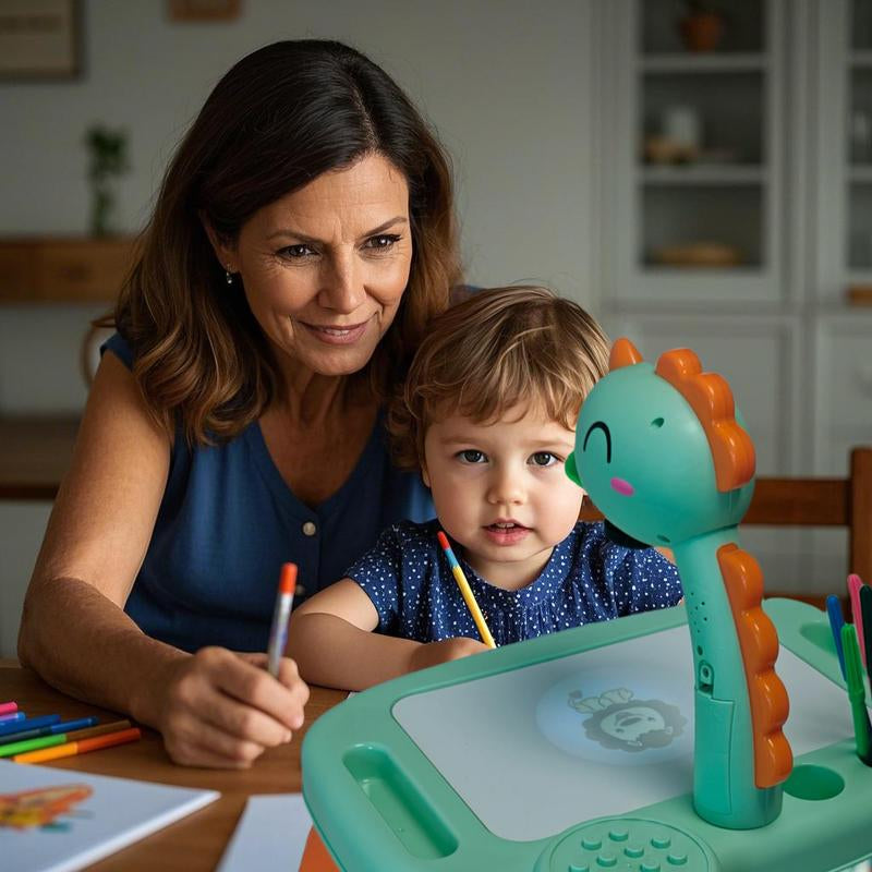 Kids' Projection Drawing Board, 72 Patterns & Music, Dinasour Drawing Projector, Limited Edition Color, Ideal for Children over 3 Years Old