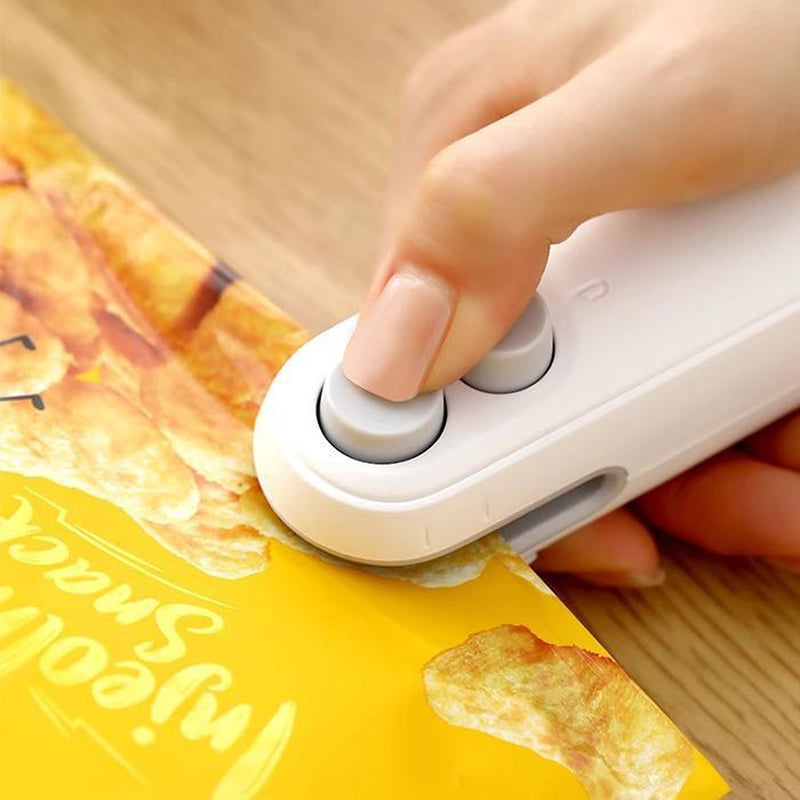 Mini Snack Bag Sealing Machine,2 in 1 Heat USB Rechargeable Snack Bag Selaer,Plastic Bag Resealing Machine, Sealer Lightweight Multifunctional