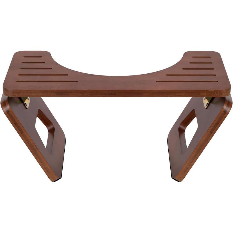 Toilet Stool Squat - Foldable Poop Stool for Bathroom (Adult & Kids) - 8 Inches Bamboo Flip Stool with Anti-Slip Layer - Improve Bathroom Posture and Comfort (Natural Color) Lightweight Seat