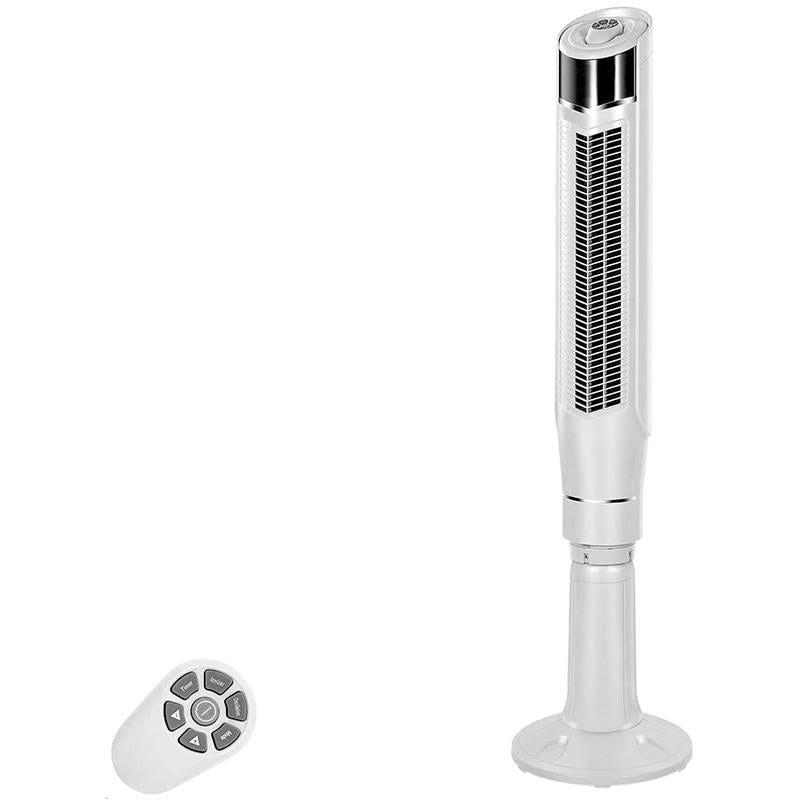 Zafro Tower Fan Quiet Cooling 24H Timer Remote Control Powerful Standing 8 Wind Speed 3 Wind Modes Ionizer Mode Bladeless Portable LED Display,Bedroom Office BLACK Household Items