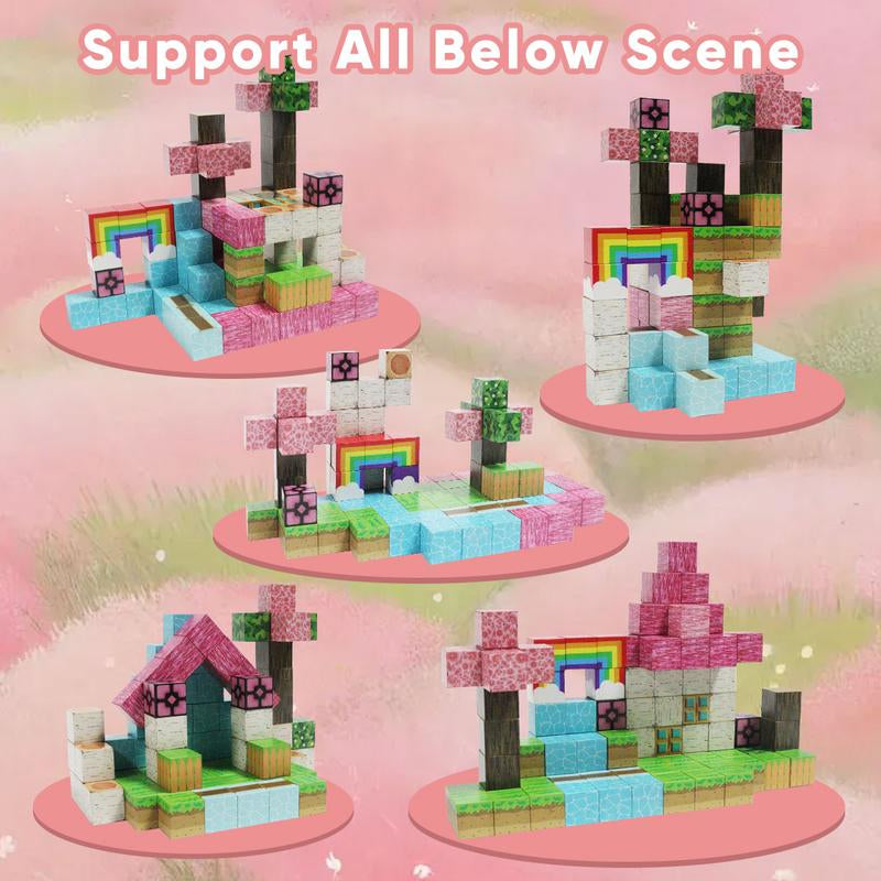 100 PCS Magnetic Blocks -Build My Magnetic World Luxury Set, Magnetic Tiles Building STEM Toys for Boys & Girl Kids Toddler Toys for 3+ Years Old