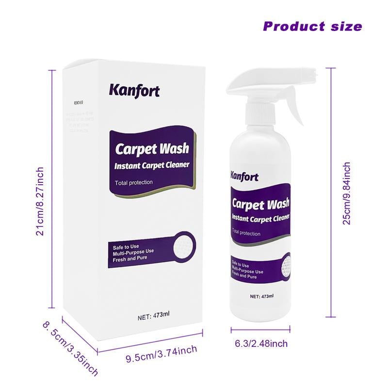 Professional Carpet Cleaner Spray – 16Oz/473Ml Each Deep Cleaning Foam for Rugs, Upholstery & Fabric – Removes Stubborn Stains, Dirt & Pet Messes – No-Rinse, Fast-Drying & Odor-Eliminating Formula – Perfect for Homes, Offices & High-Traffic Areas