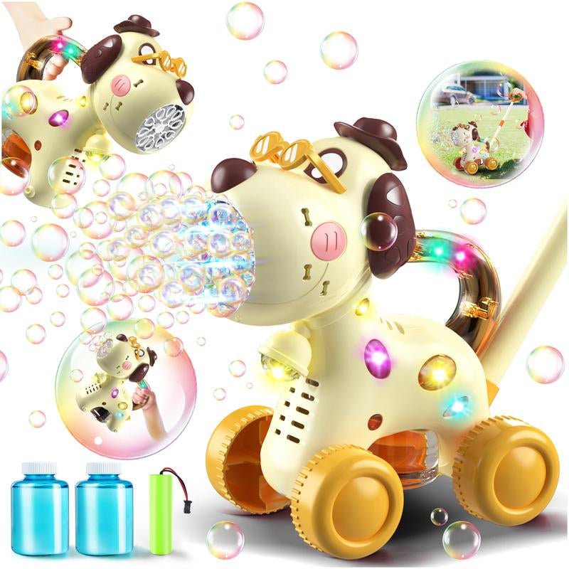 Nicmore Automatic Bubble Machine Kids Gift Toy: Giraffe/Dog Bubble Lawn Mower Outdoor Toy for Boy Girl - Push or Handheld Bubble Maker Blower for Kids Birthday Gifts Springtok